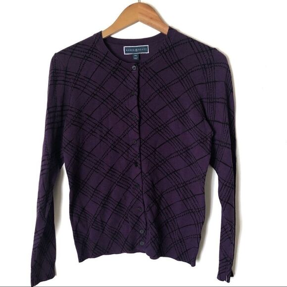 $49 Karen Scott Cardigan sweater Size PS - Picture 1 of 4